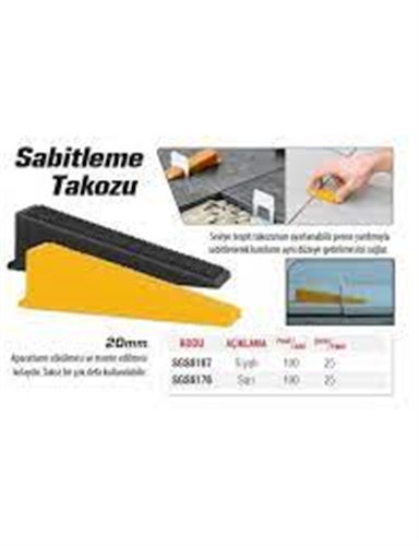 SGS DERZ SABİTLEME TAKOZU 20 MM (SİYAH)